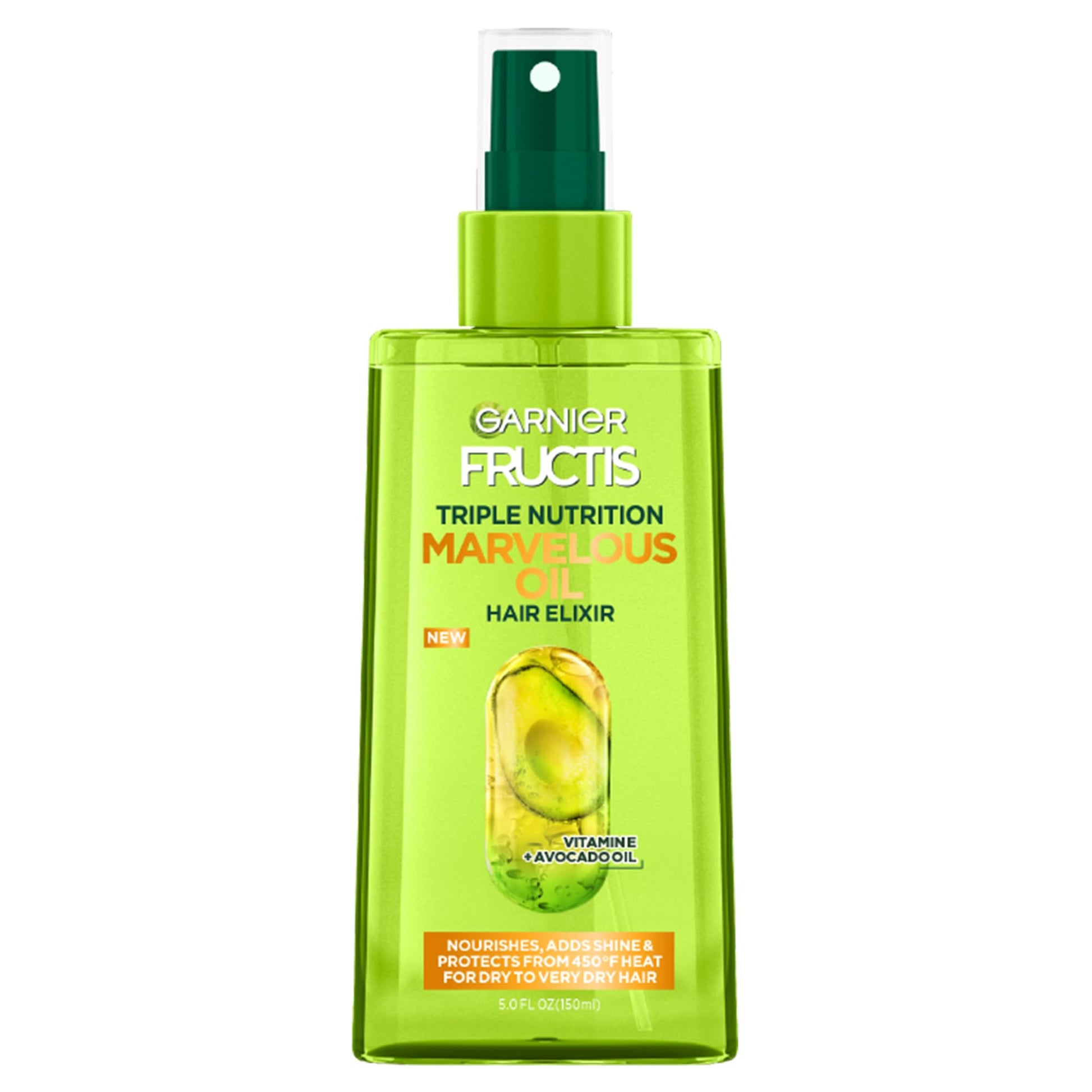 GARNIER Fructis Triple Nutrition Marvelous Oil Hair Elixir, 5.0 Fl Oz, 1 Count (Packaging May Vary)