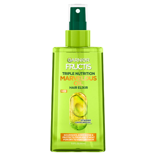 GARNIER Fructis Triple Nutrition Marvelous Oil Hair Elixir, 5.0 Fl Oz, 1 Count (Packaging May Vary)