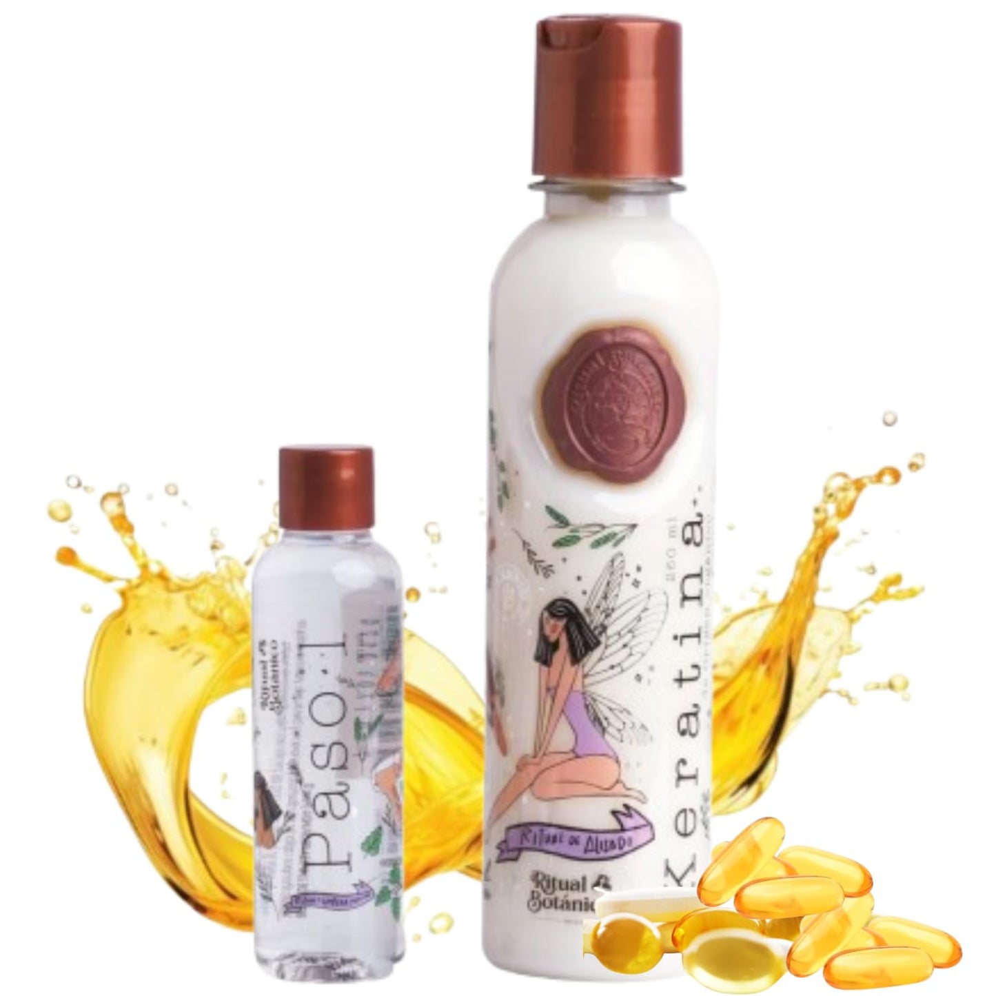 RITUAL BOTANICO Keratina Organica 250 ML - 12 Aceites Naturales y Aminoácidos que aportan brillo, sedosidad y nutrición. Keratina para alisar el pelo entre 4-6 meses. Con Argán, TŽ Verde, KaritŽ,