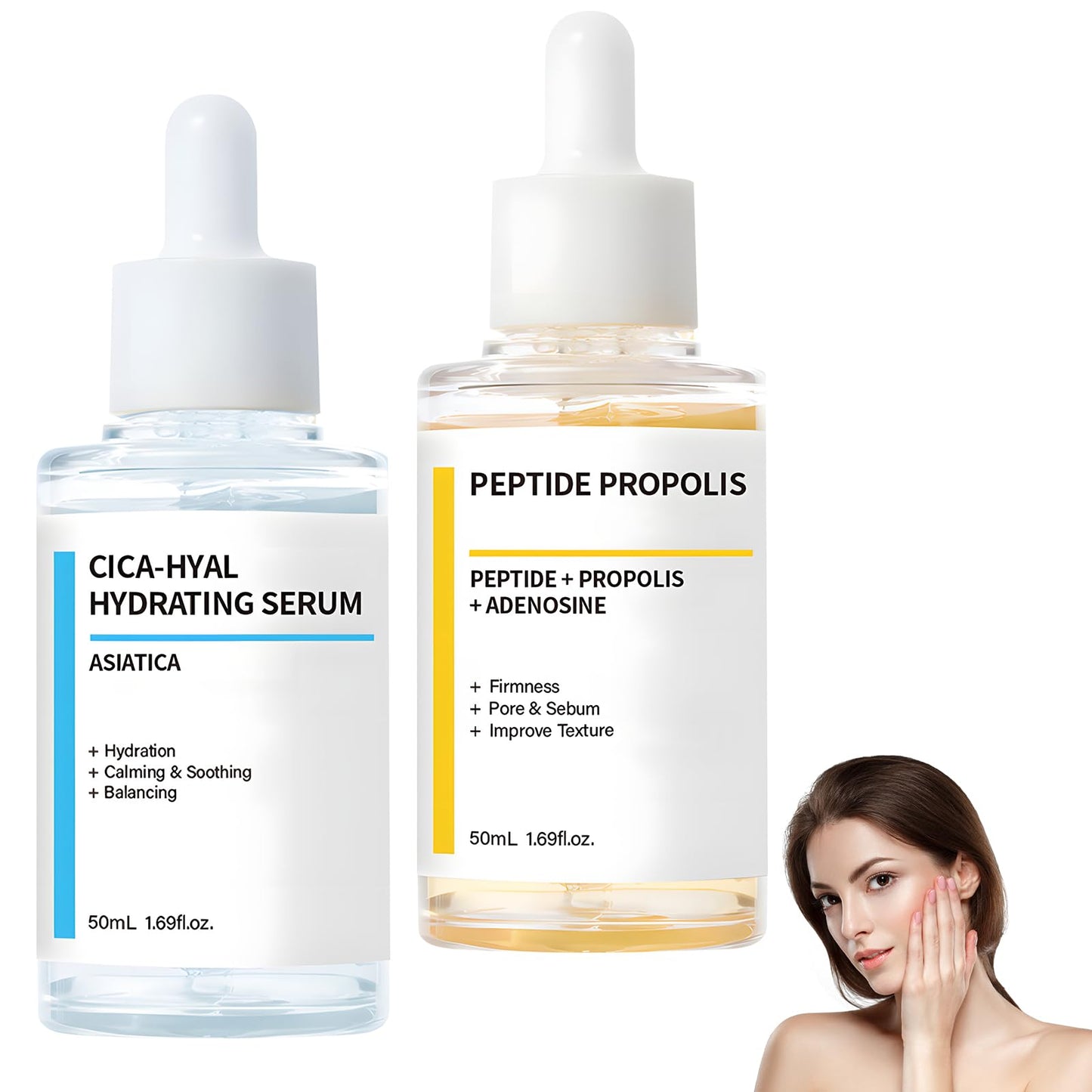 2PCS Hydration & Wrinkle Renewal Serum, Peptide Propolis Complex, Anti Aging Facial Serum, Deep Moisturizing and boosts skin elasticity, Suitable for All Skin Types