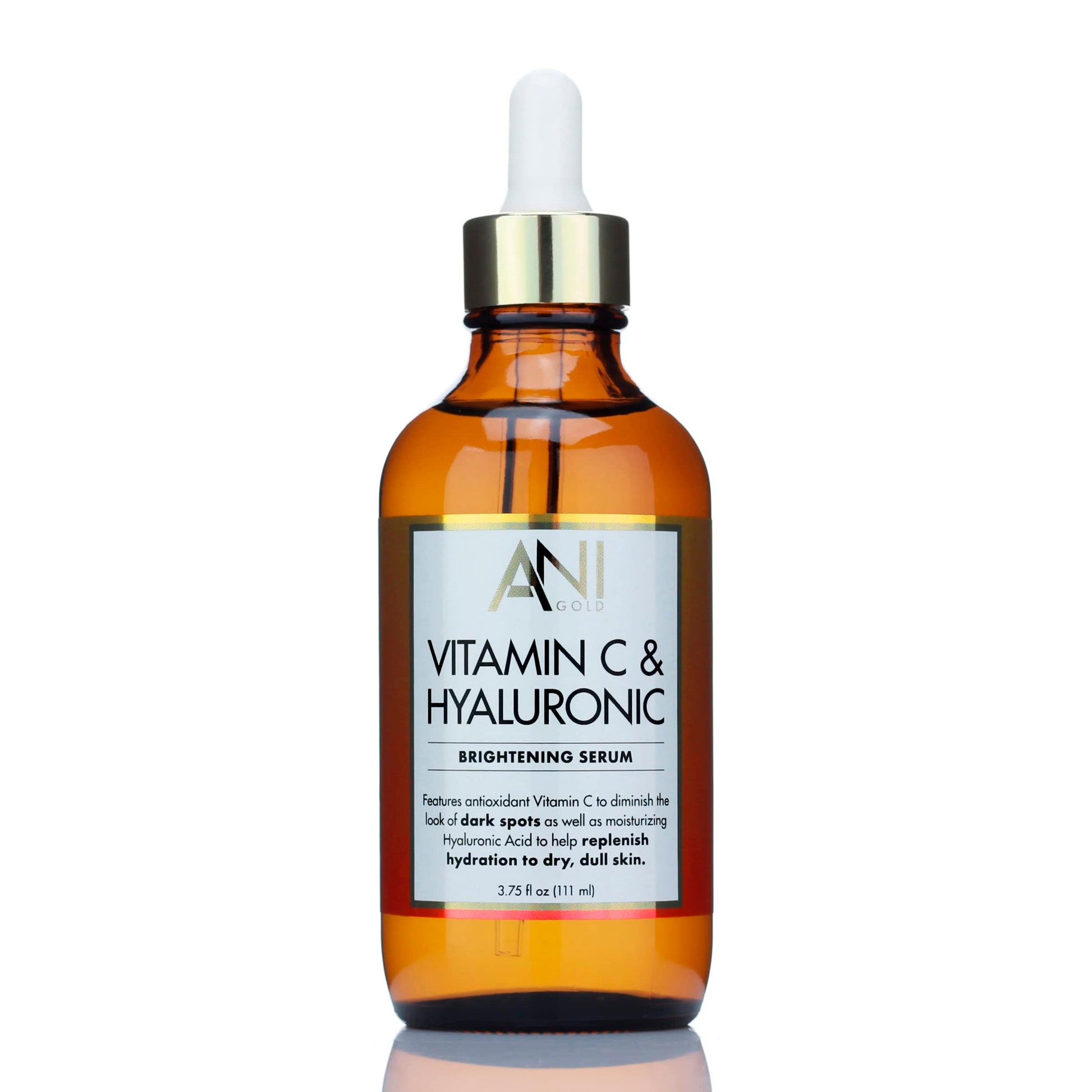 Vitamin C + Hyaluronic Acid Facial Serum Skin Care Anti-Aging Moisturizer Potent Face Skincare Booster For Dry Skin, Age Spots, Wrinkle Repair, Dark Spots, & Fine Lines, Large 3.75 Fl Oz