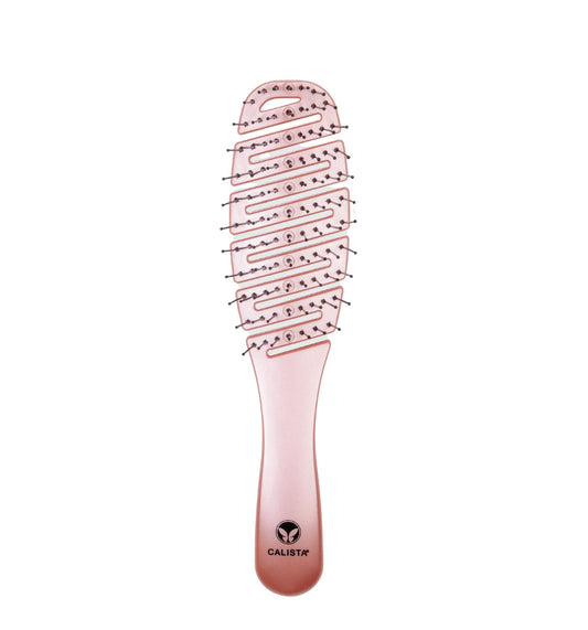 CALISTA Smoothie Hair Brush | Vented Design & Flexible Bristles Work in Wet & Dry Hair | Ergonomic Handle Detangles Without Pulling | Pain-Free | All Hair Types (Pink)