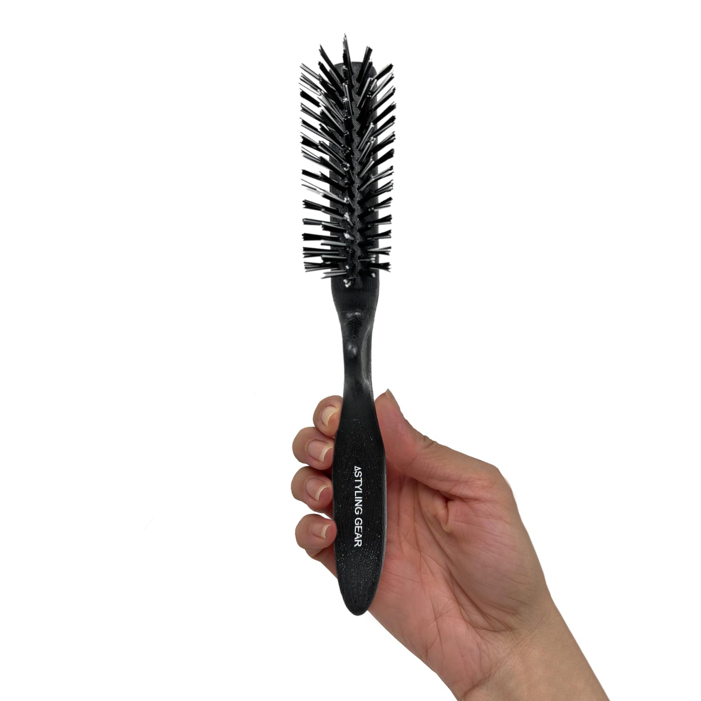 SG106 Hair Brush - 5 Row Slick Back Edge and Teasing Hairbrush, 1 Unit (Black)