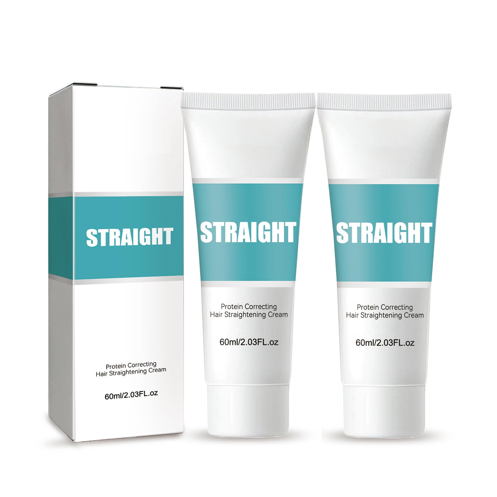 2PCS Silk & Gloss Protein Hair Straightening Cream for Curly Hair