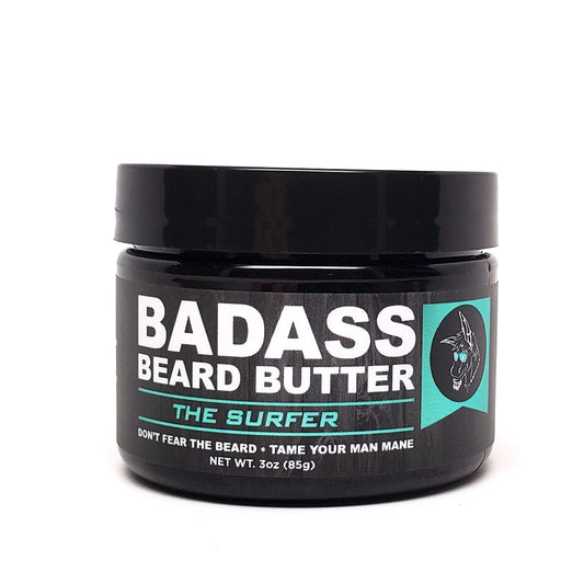 Badass Beard Care Beard Butter For Men - THE SURFER, 3 oz - Made of Natural Ingrediens for Healthy, Soften and Itchness Free Beard and Mustache