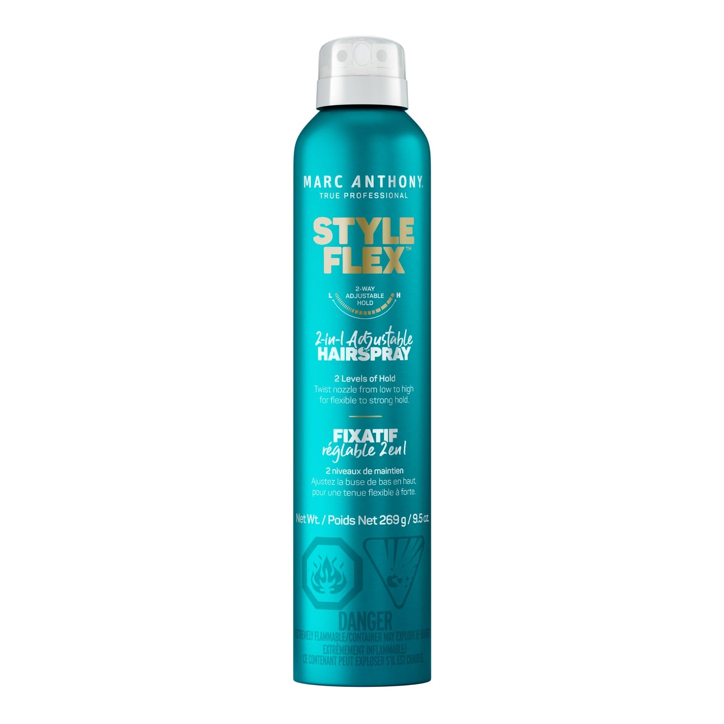Marc Anthony Flexible to Extra Strong Hold Hair Spray, Style Flex 2-in-1 Adjustable Hairspray for Women & Men - Finishing & Styling Spray for Controlled & Well-Groomed Look - Flake-Free, 9.5 oz