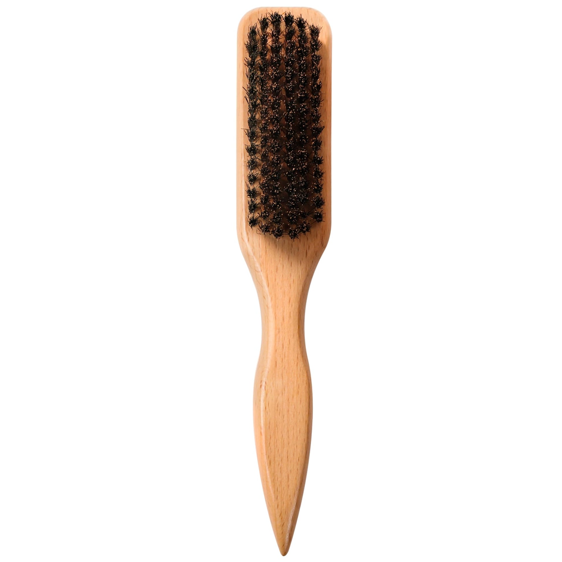 OWIIZI Slick Back Hair Brush for Smoothing Ponytail, Soft Boar Bristle Styling Edge Control Brush for Sleek Hair, Wooden Rat Tail Pointed Handle Wax Stick for Hair, Teasing Hair Brush for Men Women