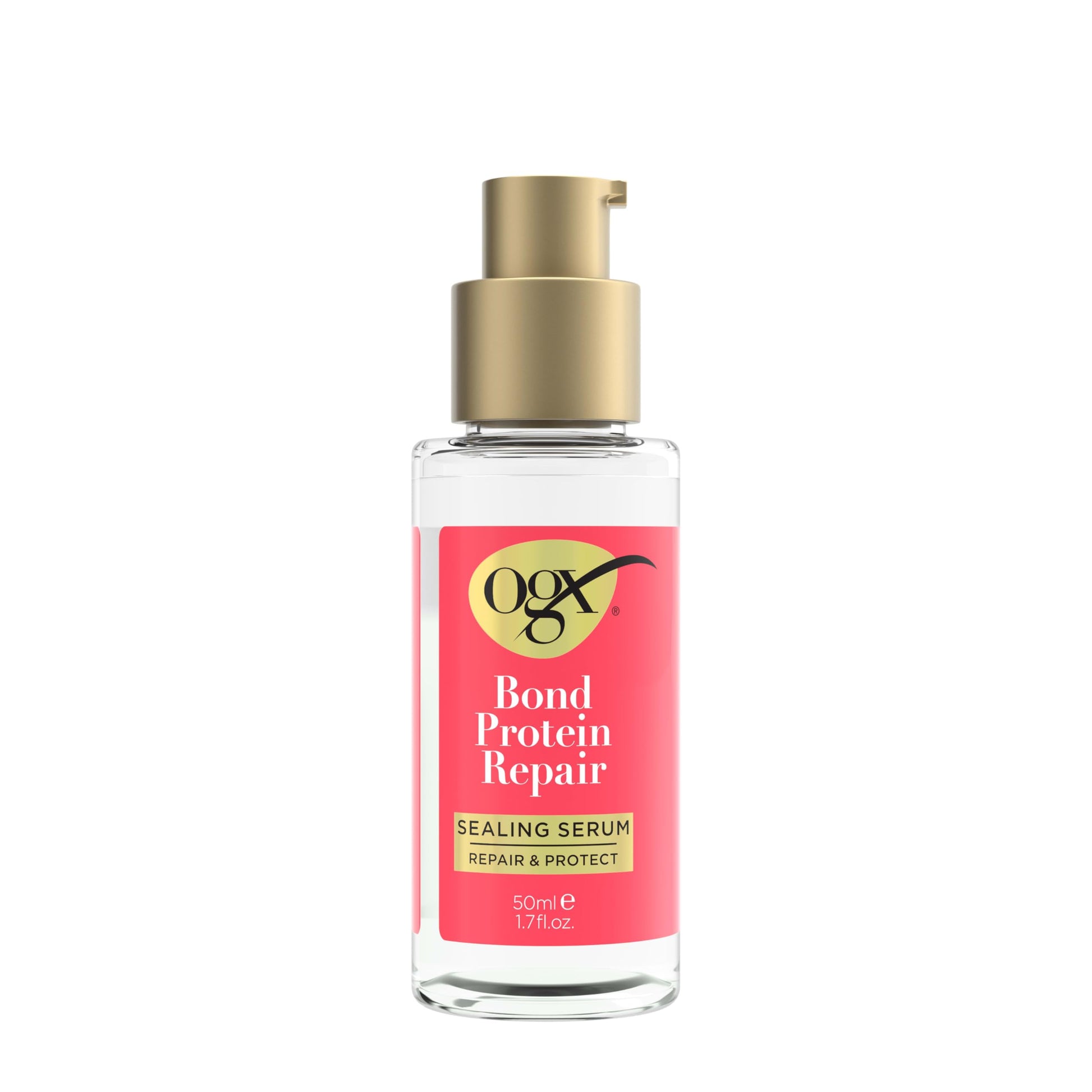 OGX Repair & Protect Bond Protein Repair Sealing Hair Serum, Formulated without Parabens, Frizz Treatment, 1.7 fl. oz