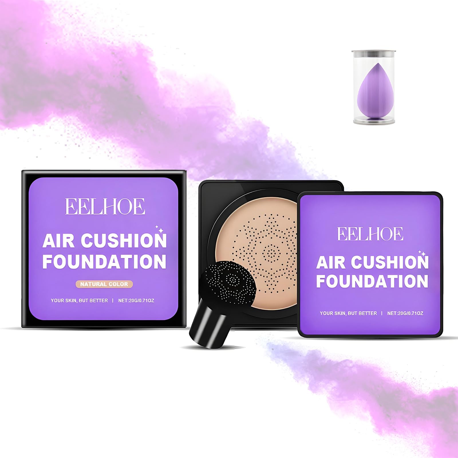 Serentia Elixir Cream Flawless Radiant Skin Instantly, Mushroom Air Cushion Cc, Korean Cc Cream for Older Women, Korean Concealer (Natural)