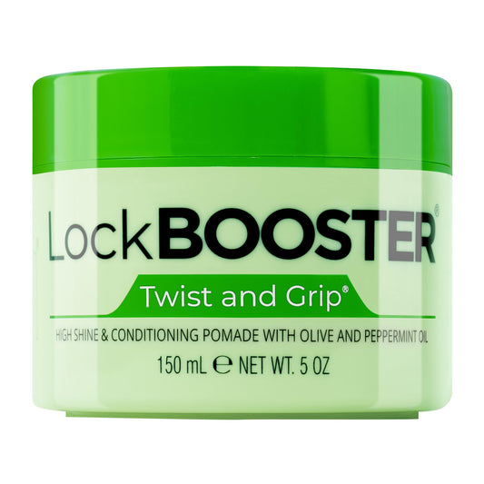 Style Factor Lock BOOSTER Twist & Grip Braid Gel (5 Oz.) with Olive&Peppermint Oil— Strong Hold, Flake-Free, Frizz-Free Hair Braiding Gel for Defined & Long-Lasting Twists, Locs & Braids