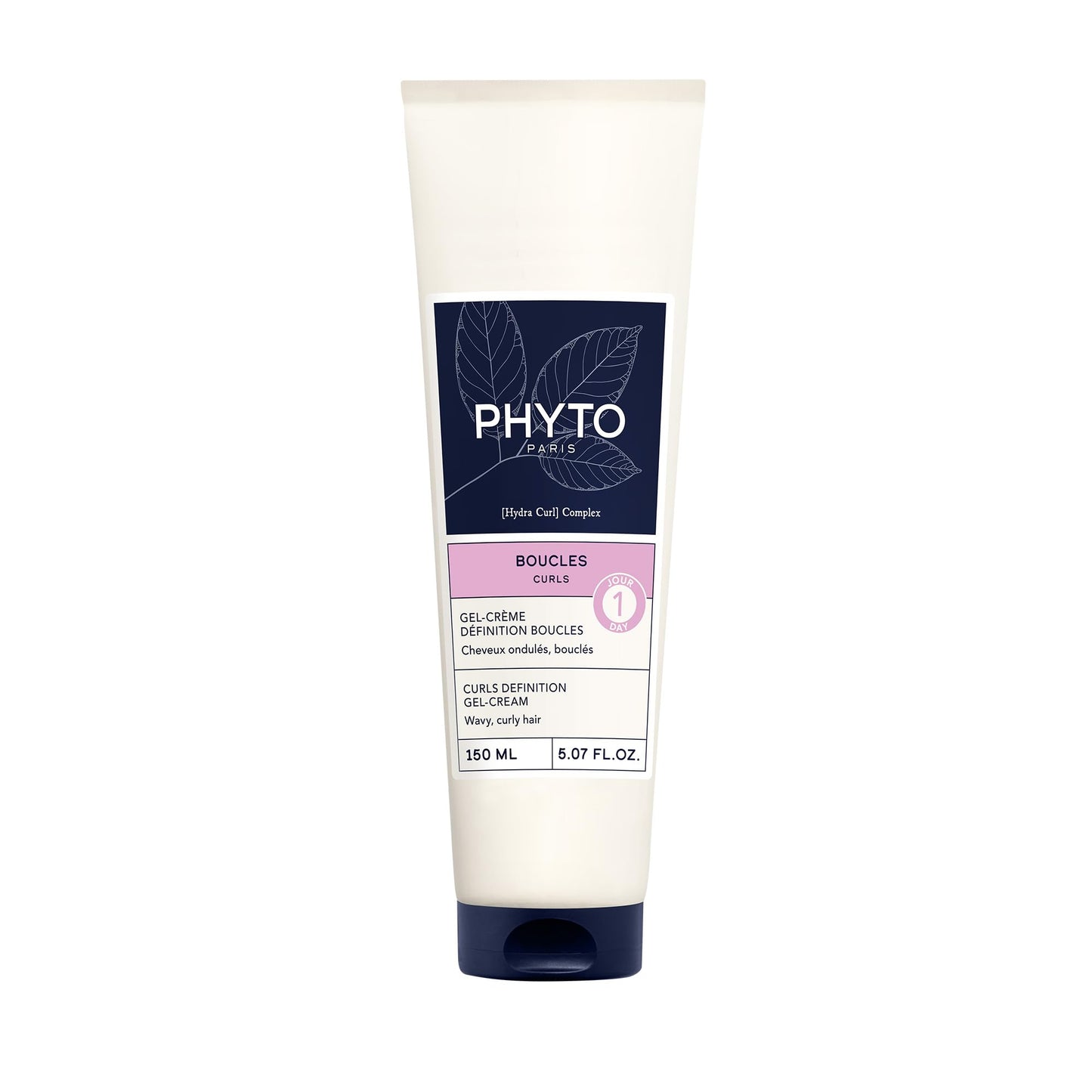 PHYTO Curls Definition Gel-Cream Day 1 Silicone-Free Curl Enhancer for Wavy & Curly Hair (2A–3A) 24-Hour Anti-Frizz, Natural Hold & Shine 5.07 fl oz