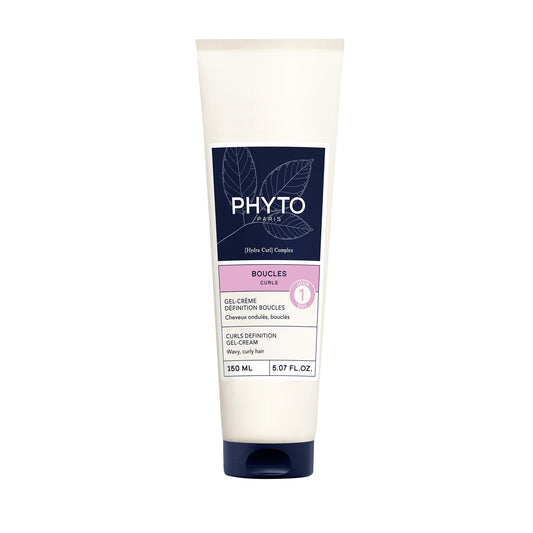 PHYTO Curls Definition Gel-Cream Day 1 Silicone-Free Curl Enhancer for Wavy & Curly Hair (2A–3A) 24-Hour Anti-Frizz, Natural Hold & Shine 5.07 fl oz