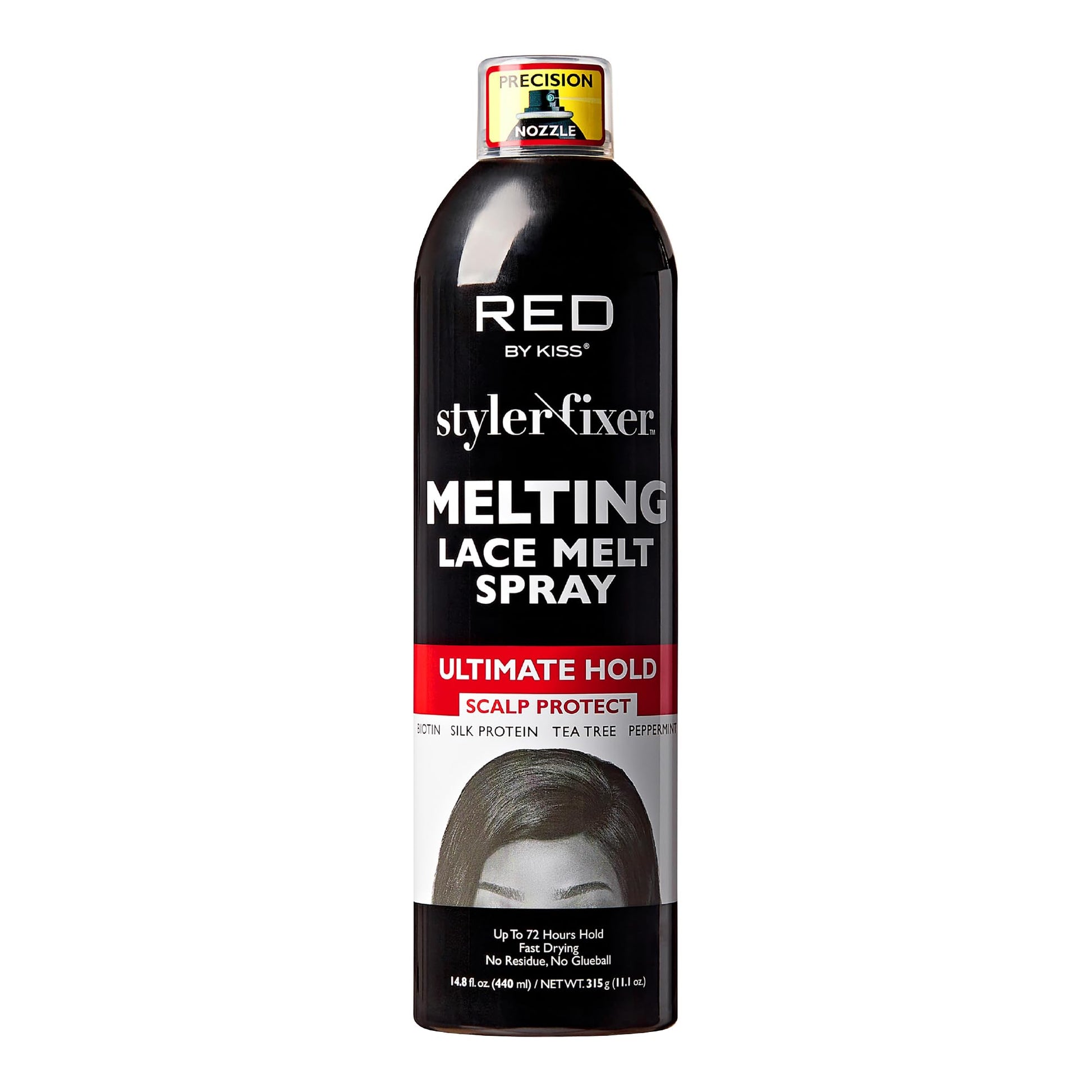 RED By Kiss Styler Fixer Melting Lace Melt Spray, Ultimate Hold, Scalp Protection, Fast Drying & No Residue, Strong Adhesion, Natural Look for Lace Front Wig