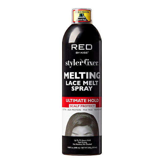 RED By Kiss Styler Fixer Melting Lace Melt Spray, Ultimate Hold, Scalp Protection, Fast Drying & No Residue, Strong Adhesion, Natural Look for Lace Front Wig