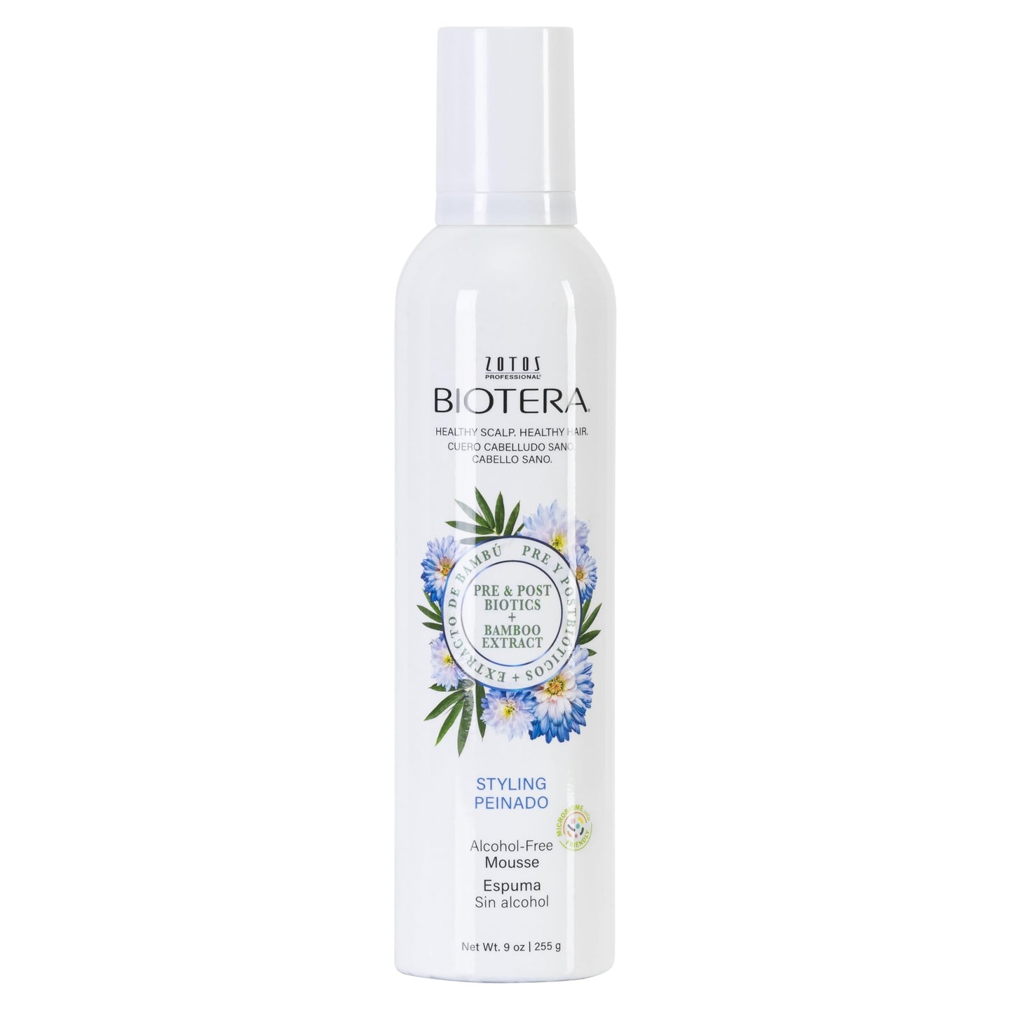BIOTERA Styling Mousse Lightweight Alcohol-Free | Instant Texture | Promotes Body & Bounce | Microbiome Friendly | Vegan & Cruelty Free | Paraben Free | Color-Safe