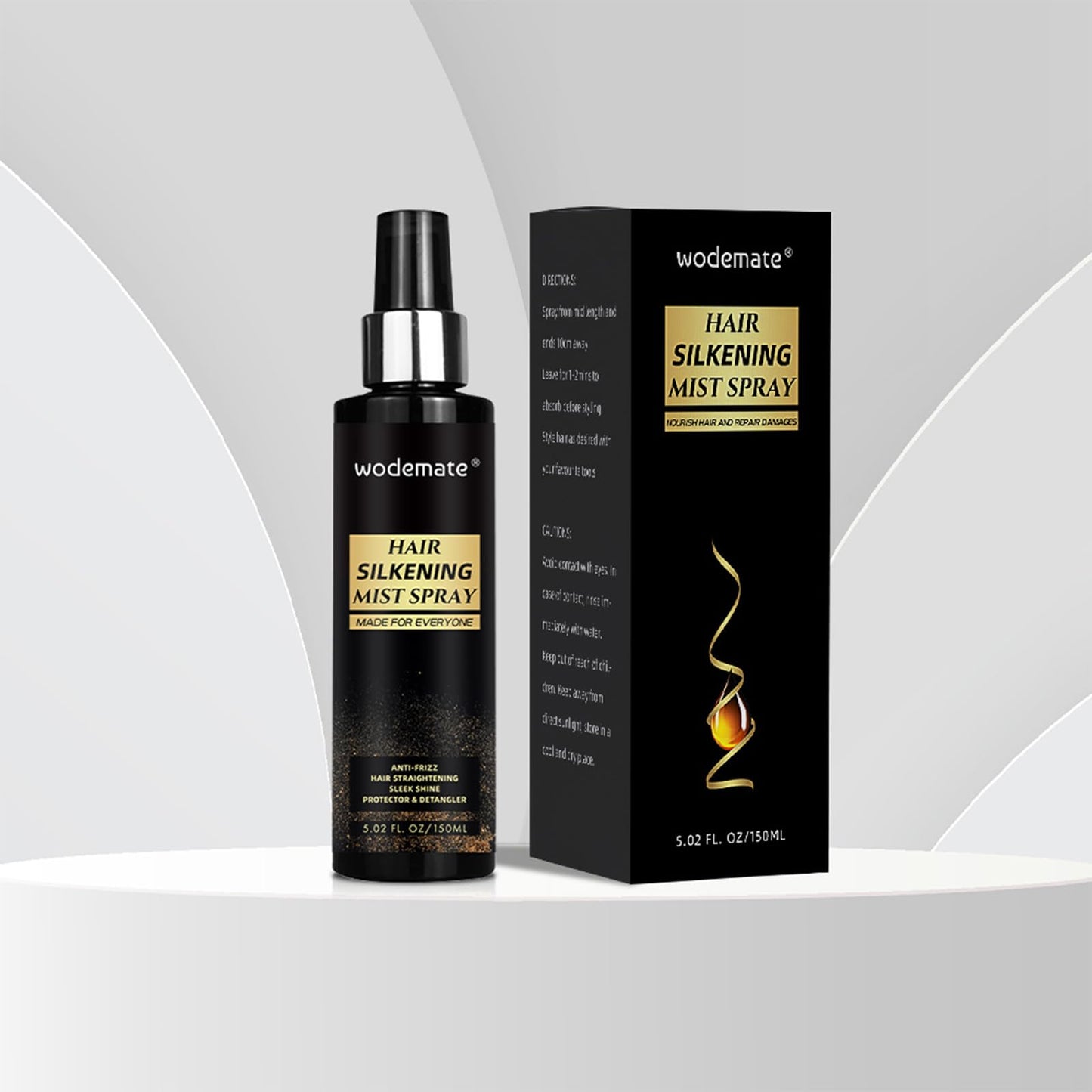 Hair Mist Silk & Heat Protection Spray, Leave-In Conditioner, Lightweight Keratin Smooth Anti -Frizz, Shine & Moisture Spray for Hair & Synthetic Wigs, 5.02 oz