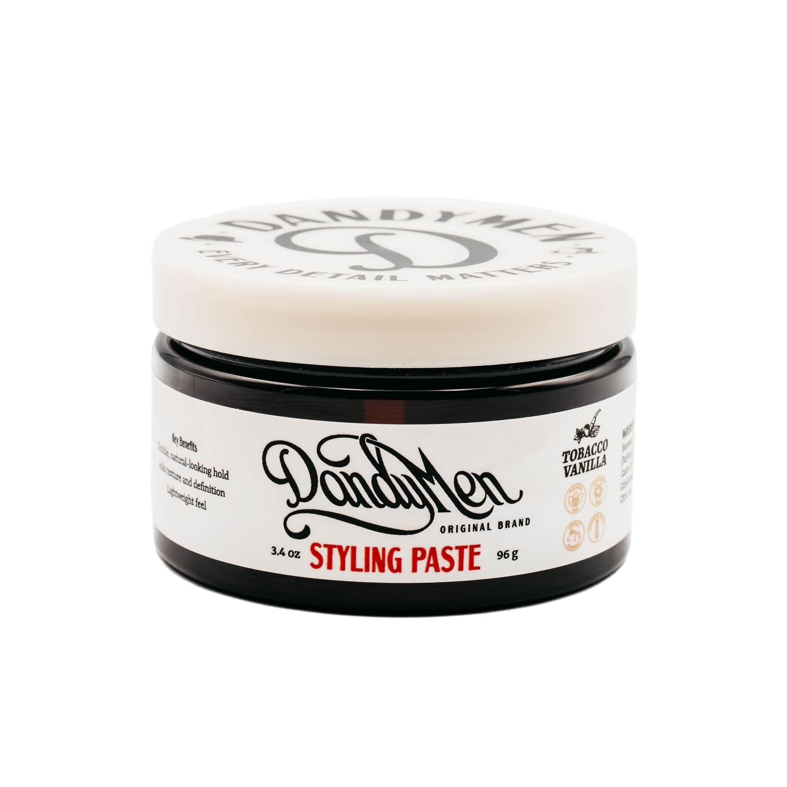 Styling Paste Medium Hold with Flexible Control and Natural Shine Enriched with Beeswax & Pro-Vitamin B5 3.4 oz (1-pack, Tobacco Vanilla)