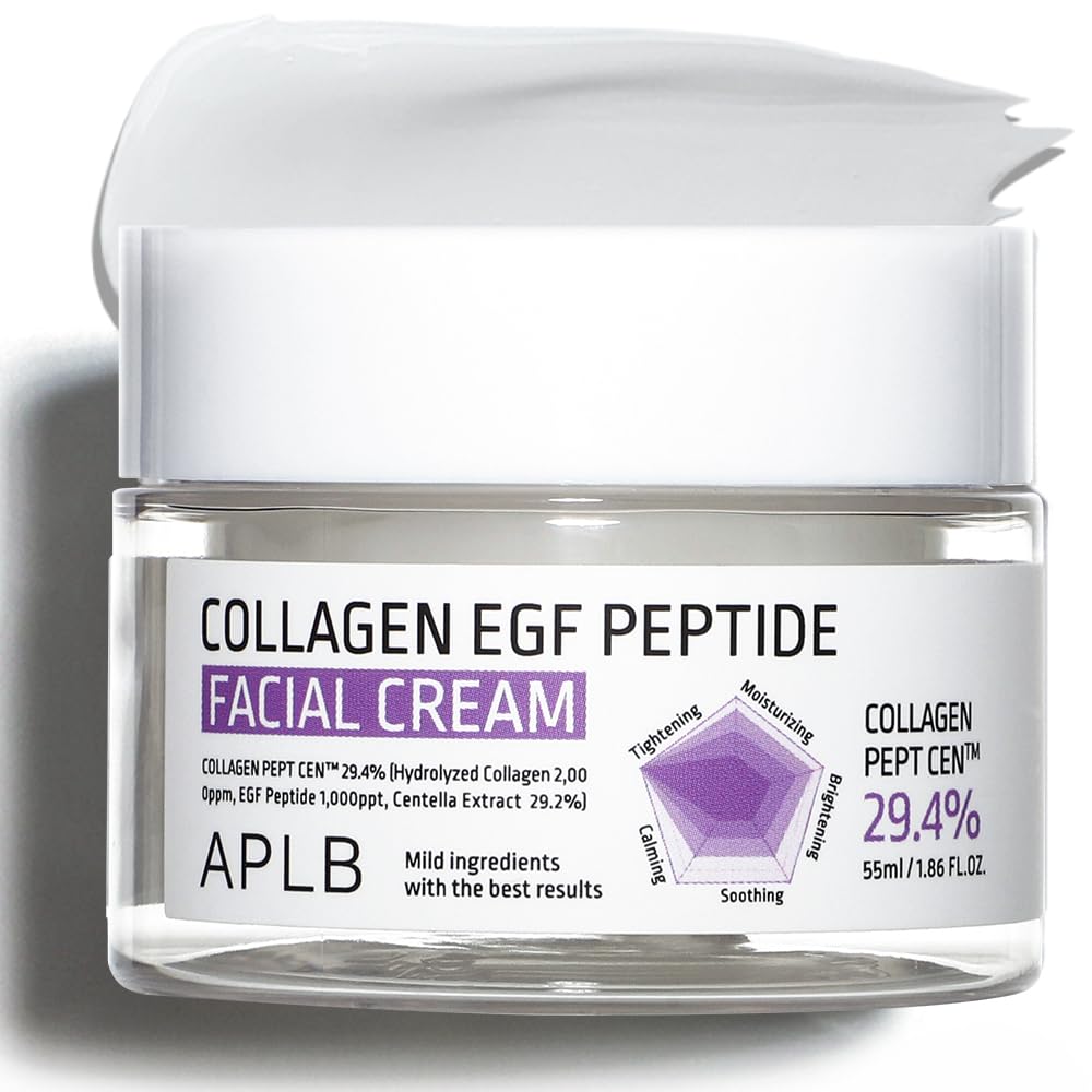 APLB Collagen EGF Peptide Facial Cream | COLLAGEN PEPT CENª 29.4% 1.86 FL.OZ/Korean Skincare, Elasticity care, Deep hydration, Revitalize for gentle and improve skin texture