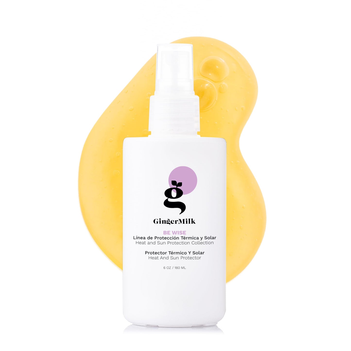 GINGER MILK | Hair Thermal & solar Protectant for all types of women's and men's hair, Hydrates and prevent frizz - 6 oz | Be Wise