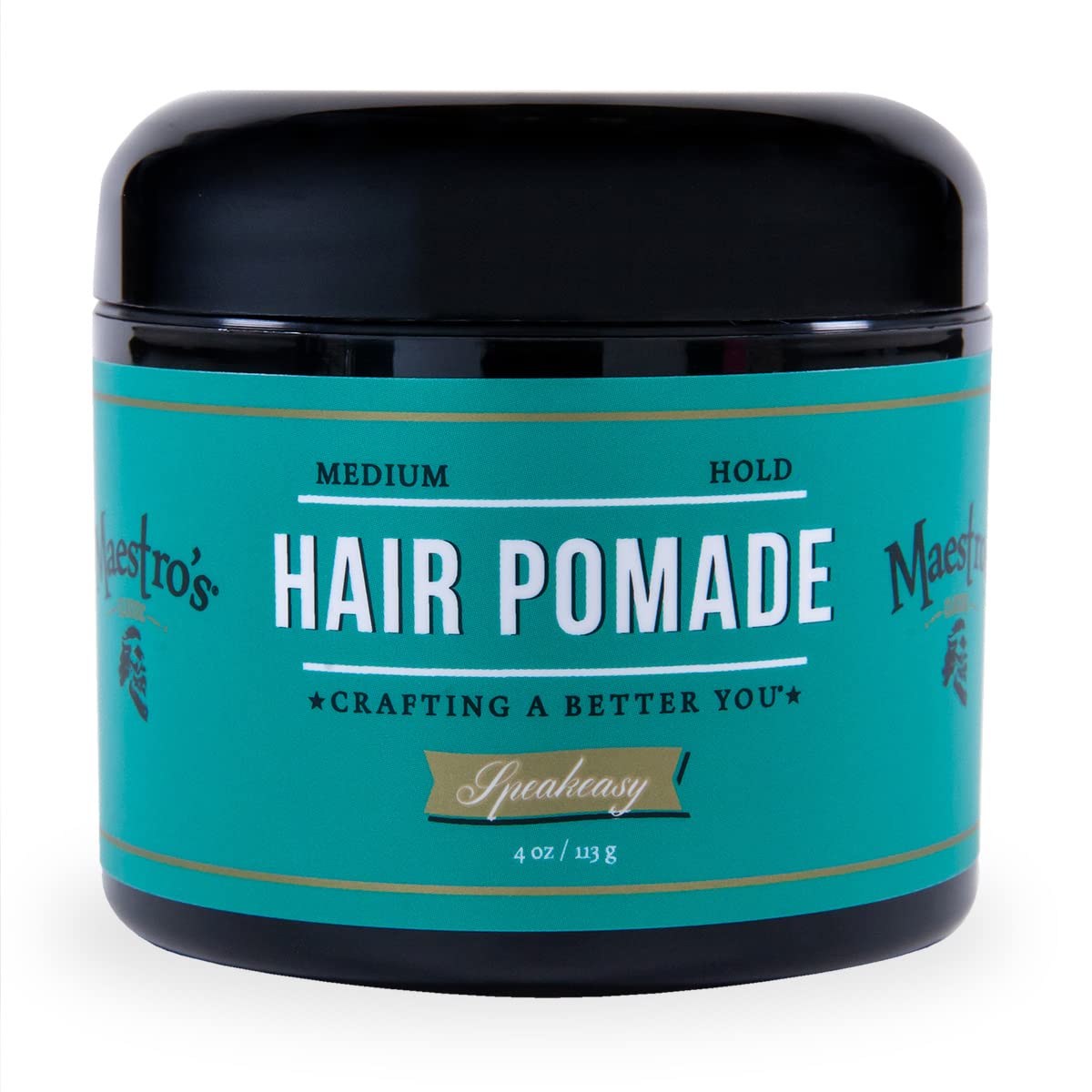 Maestro's Classic Hair Pomade Mark of a Man Blend | Medium Hold, Natural Shine | Water-Based Pomade for Men | Classic Grooming for All Hair Types & Styles, 4 oz