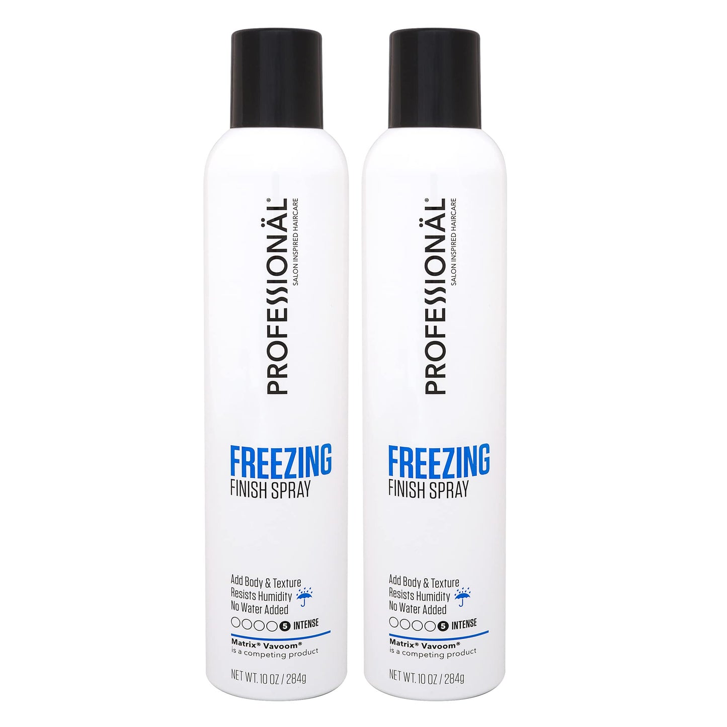 Professional Freezing Finish Hair Spray - (2-Pack) 10 oz - 55% VOC Extra Strong Intense Hold - Humidity-Resistant Finish Spray