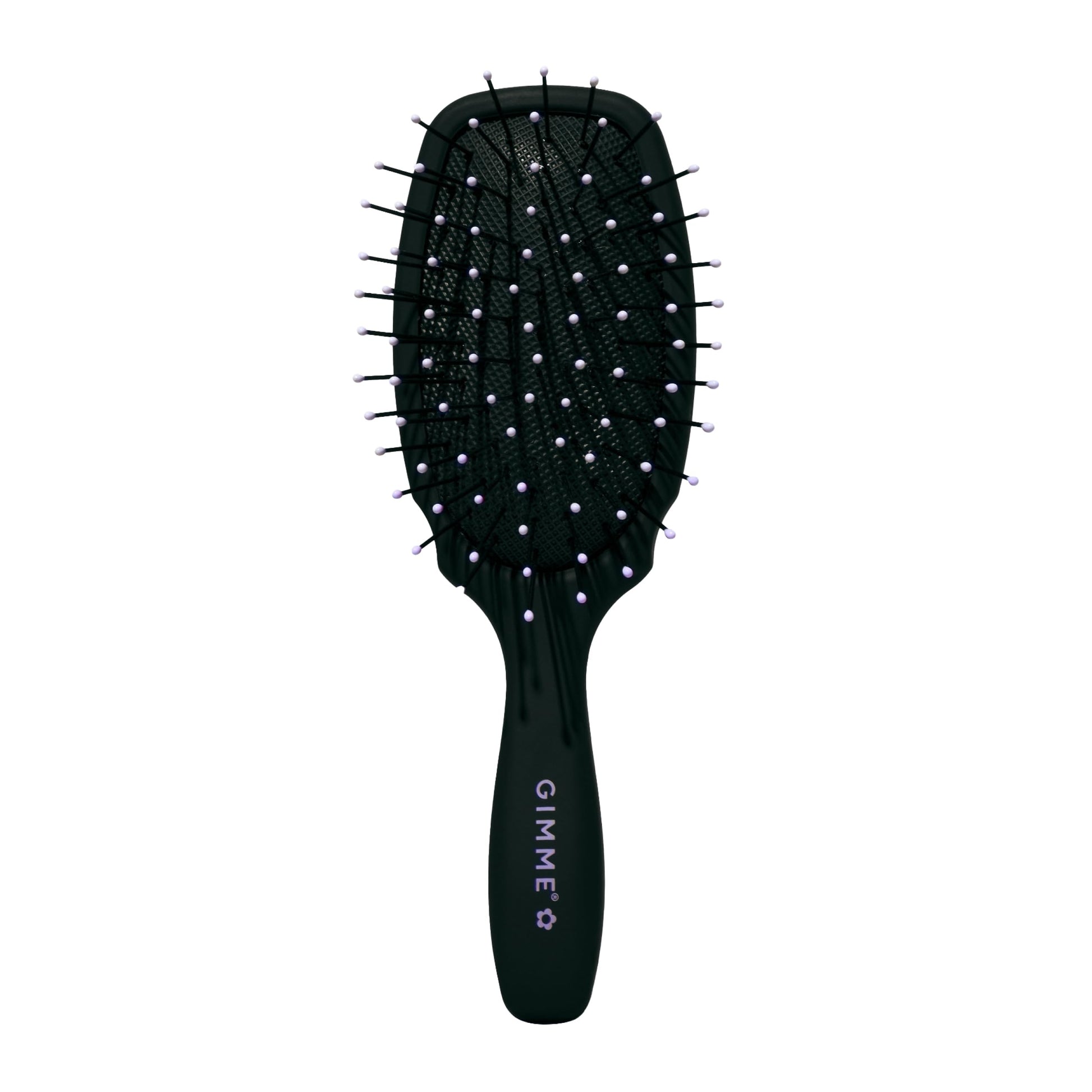 Gimme Hair Brush - Mini Travel Detangler Brush for Thick Hair with Anti-Static, Heat-Resistant & Flexible Nylon Bristles - Hair Tools for Women, Teens & Girls, Black