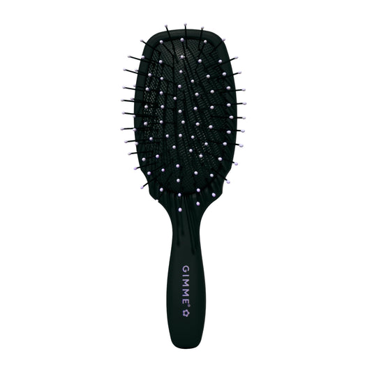 Gimme Hair Brush - Mini Travel Detangler Brush for Thick Hair with Anti-Static, Heat-Resistant & Flexible Nylon Bristles - Hair Tools for Women, Teens & Girls, Black