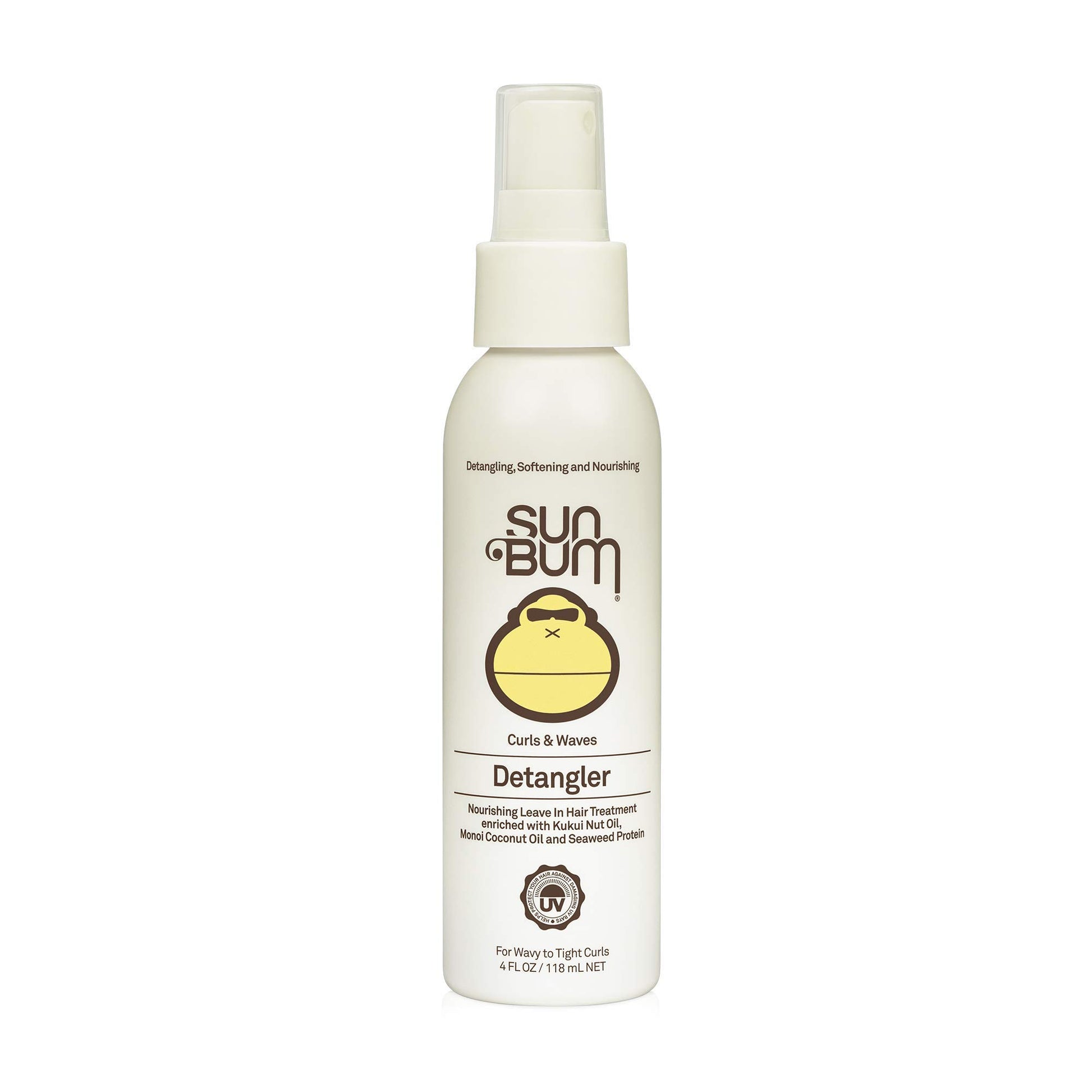 SUN BUM Curls and Waves Detangler - Prevents Dullness and Frizz - Vegan and Cruelty Free - 4 oz