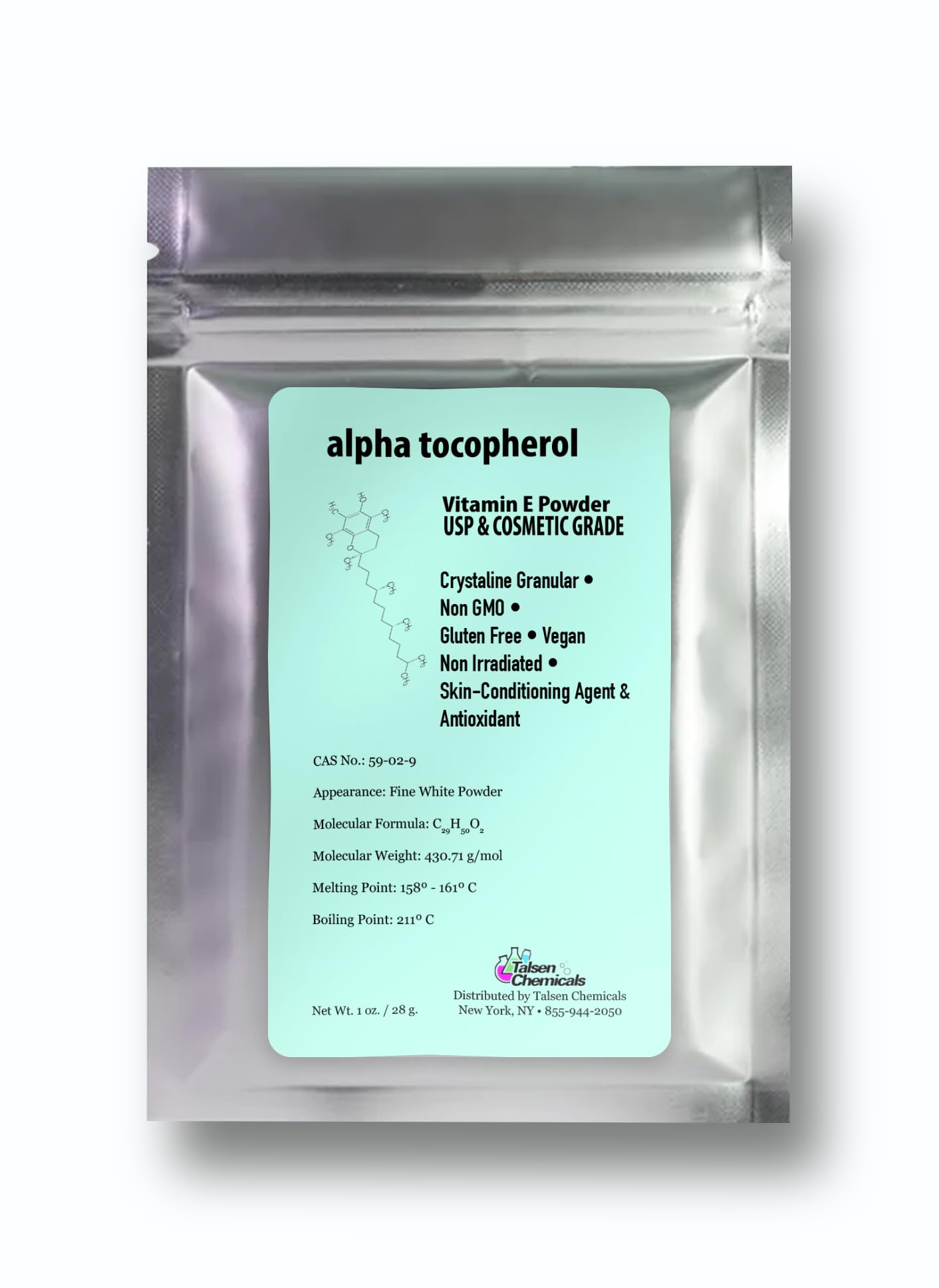 Vitamin E Powder (1 Ounce / 28 Gram) Alpha Tocopheryl Powder Acetate for Skin Care DIY Cosmetic Grade 700 IU Acetate Powder