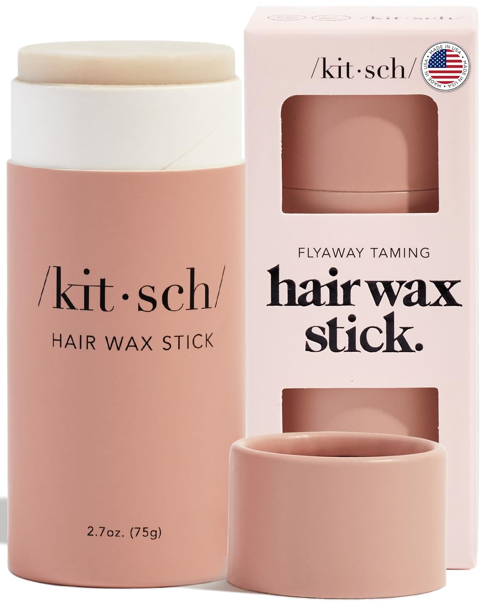 Kitsch Hair Wax Stick for Women & Men - No Residue Hair Finishing Stick for Flyaways, All Day Hold Styling Product for Smoothing Hair Strands, Hair Slick Back Stick, Anti-Frizz and Fly Away Hair Tamer
