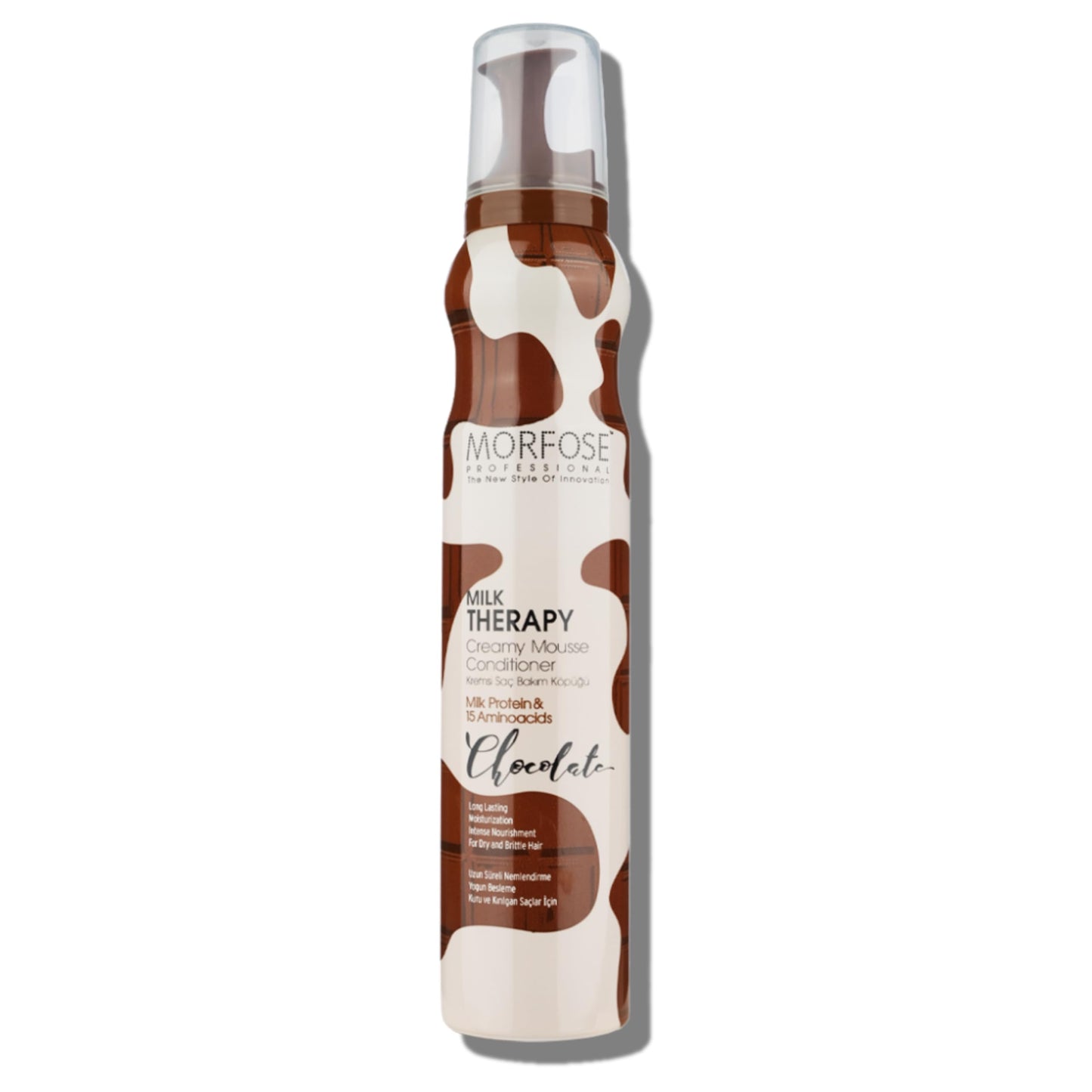 Morfose Milk Therapy Mousse Conditioner Spray, Moisturizing Treatment for Dry, Damaged, Brittle Hair, Restore Softness and Shine (6.76 Fl Oz (Pack of 1), Chocolate)