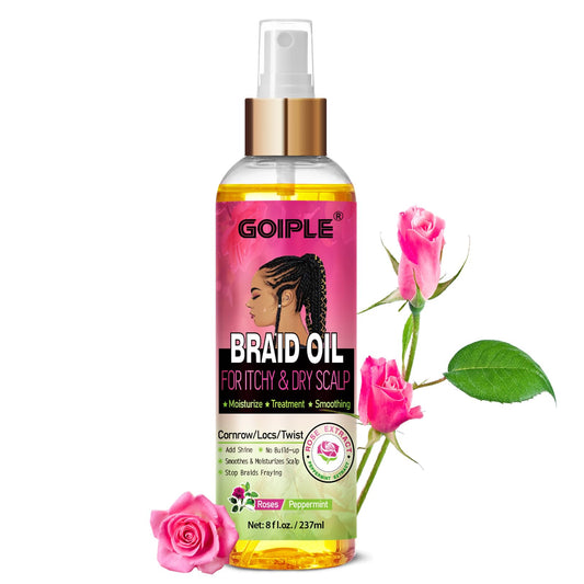 Braid Oil for Soothes Moisturizes Dry & Itchy Scalp- Braid Care for Dandruff and Thinning Edges- Braiding Scalp Oil for Locs & Twists Enhances Shine and Reduces Frizz Refreshes Dry Hair 8 fl oz