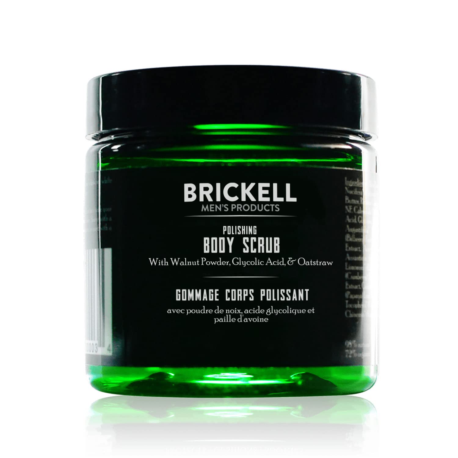 BRICKELL Men's Polishing Body Scrub for Men, Natural and Organic Body Exfoliator to Remove Dirt, Prevent Blemishes, and Brighten Skin (8 ounce)