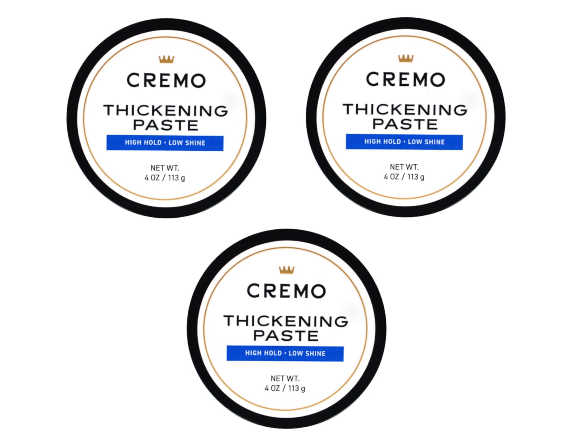 Cremo Barber Grade Hair Styling Thickening Paste, 4 Ounce (Pack of 3)