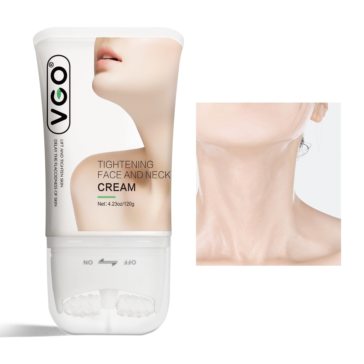 VGO Neck Creams for Tightening and Firming, Face Cream for Anti Aging Moisturizer, Hyaluronic Acid and Retinol Enriched for Neck and Face to Target Fine Lines sagging & Dryness. 4.23 Fl Oz