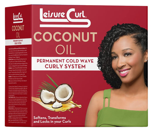 Leisure Curl Coconut Oil Permanent Cold Wave Curly System Kit - 1 Application (Pack of 2)