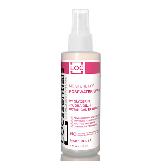 Rose Water for Locs Rosewater and Glycerin Loc Moisturizer Spray with Jojoba Oil & Organic Botanical Extracts, Premium Braid Spray, Daily Hair Mist & Scalp Moisturizer