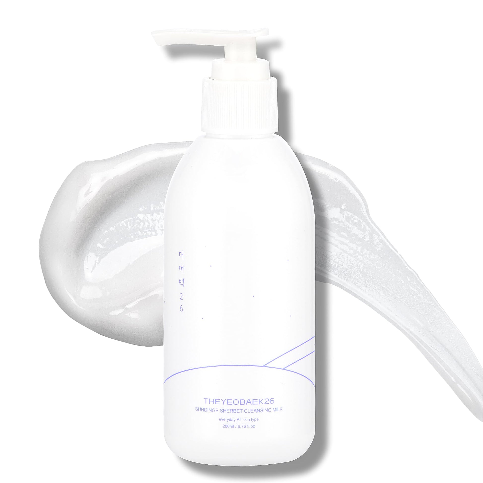 Korean Cleansing Milk for Face Gentle Facial Cleanser for Dry & Sensitive Skin, Hydrating Makeup Remover, 6.76 Fl Oz (200ml)
