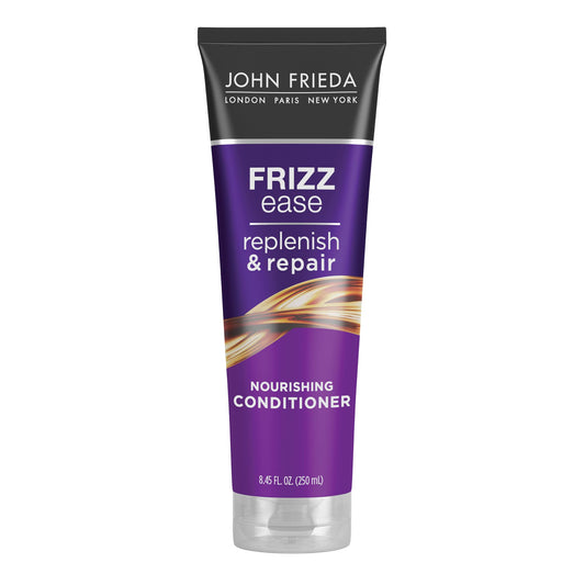 JOHN FRIEDA Frizz Ease Replenish & Repair Conditioner, Repairs Damage and Dryness for Shiny, Frizz-Protected Styles, Infused with Argan, Moringa, and Coconut Oil for Nourished, Smooth Hair, 8,45 Oz