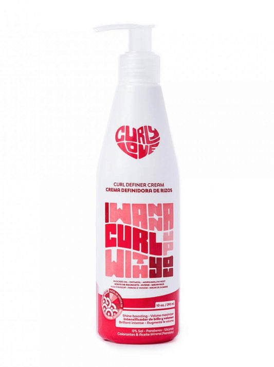 Curly Love Curl Definer Styling Cream Shine Boosting & Volume Maximizer Avocado Oil, Marshmallow Root Hydrates & Defines Curls for Wavy, Curly & Coily Hair 10oz (290ml)