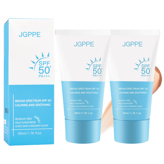 2PC Heartleaf Korean Face Sunscreen, SPF 50+ Silky Moisture Sunscreen, Clear Filter Sun Essence, Non-Sticky, Long Lasting Protection, Korean skin care 50ml / 1.76 fl. oz.