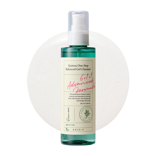 AXIS-Y Quinoa One Step Balanced Gel Cleanser - Deep Hydrating Makeup Remover Facial Cleansing Gel - Vegan Korean Skin Care Face Wash for All Skin Types - 6.08 fl. oz.