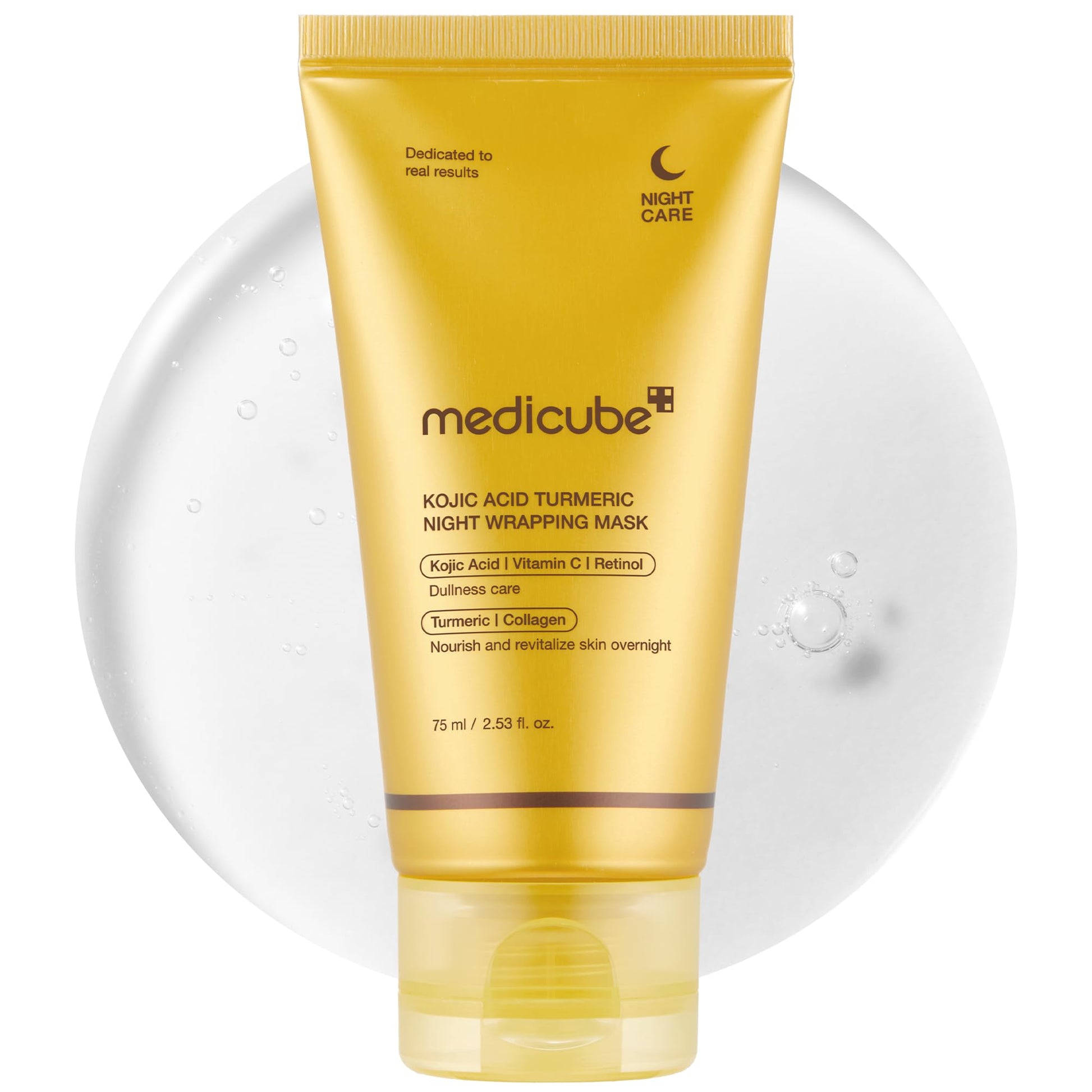 medicube Kojic Acid Turmeric Overnight Wrapping Peel Off Mask Brightens & Defends Against Skin Stress for a Clear, Glowing Complexion, Korean Skincare, 2.53 fl. oz.