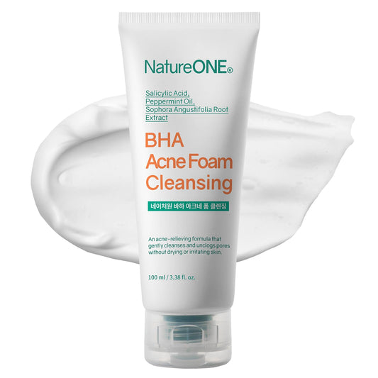 BHA Acne Foam Cleansing, Acne Face Wash, Salicylic Acid for Acne Prone Skin, Exfoliator, Sebum, Blackhead Remover and Dead Cells, Foaming Pore Cleanser, Korean Skincare, 100ml, 3.38 fl.oz.