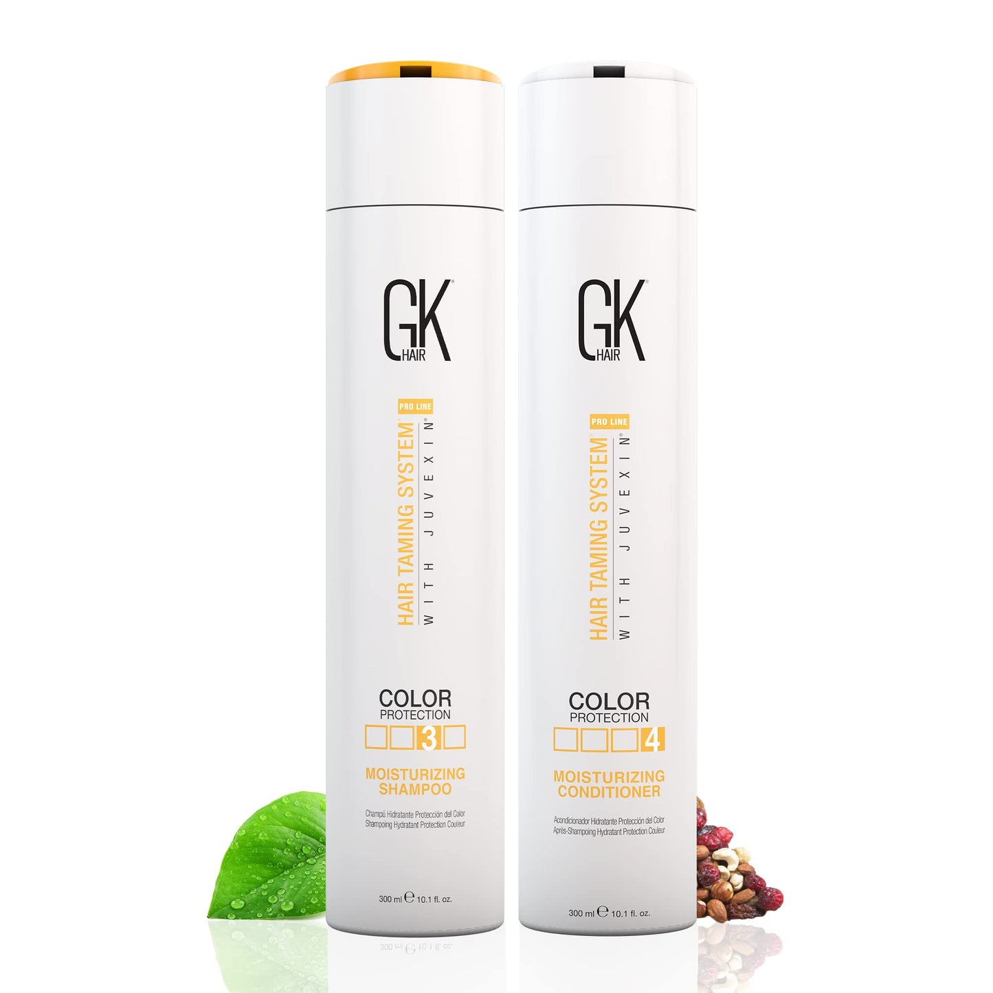GK Hair Color Protection Moisturizing Shampoo and Conditioner Set for Color Treated Hairs, Sulfate, Paraben, and Dye Free, with Naturally Derived Clean Ingredients (10.1 Fl Oz x 2)