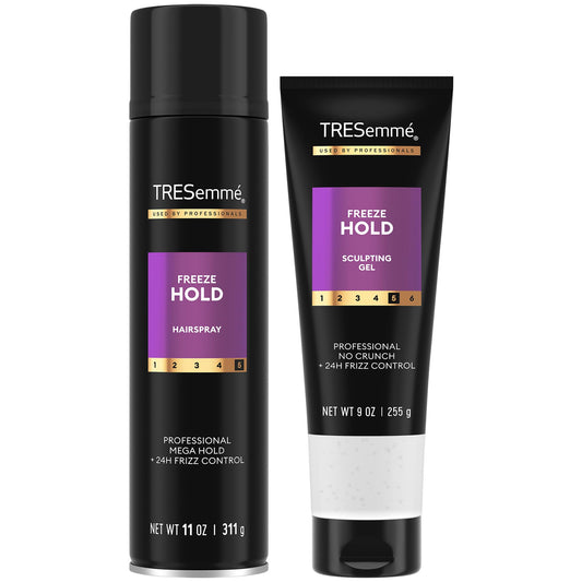 TRESEMME Freeze Hold Hairspray + Sculpting Hair Gel, Alcohol-Free Anti-Humidity, 24H Frizz Control
