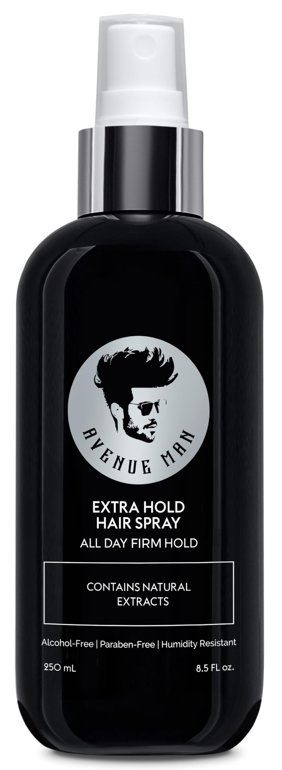 Avenue Man Extra Hold Fast Drying Hairspray with Herbal Extracts (8.5 oz) - All Day Firm Hold for All Hair Types, Paraben-Free