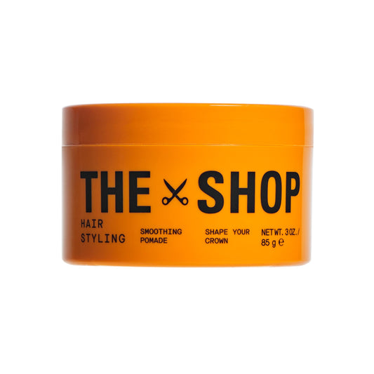 The Shop by LeBron James Men's Smoothing Hair Pomade, Medium Hold & Natural Finish with Mango Seed Extract, Tames Frizz & Adds Shine, Ideal for All Hair Types, Moisturizing & Non-Flaking, 3.4 Fl Oz