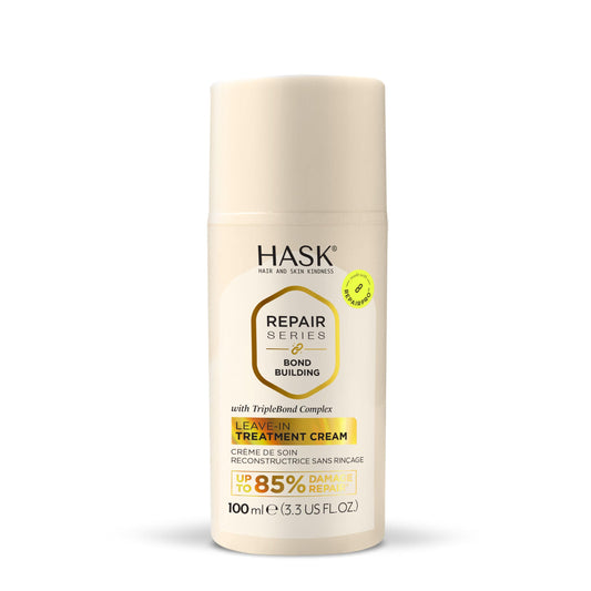 HASK Bond Building Leave-In Treatment Cream with TripleBond Complex & Argan Oil, Repairs Damage, Prevents Breakage, Adds Moisture, Sulfate-Free, Cruelty-Free, Colour-Safe 3.3 oz