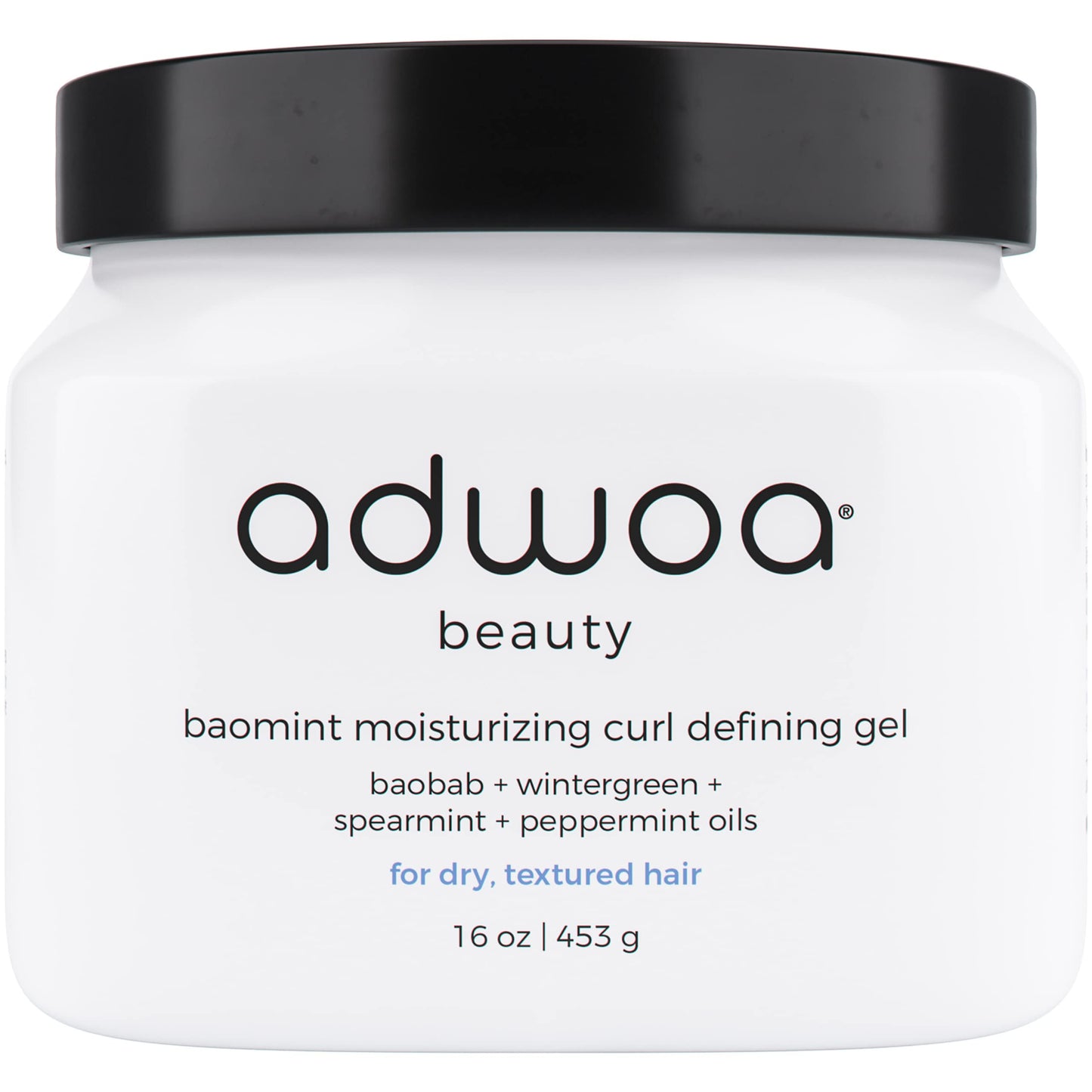 adwoa beauty Baomintª Moisturizing Curl Defining Gel, with Baobab, Mint, and Rosemary Oils, Curl Enhancing Gel to aid Hair Growth, Define Curls, and Promote Shine - for Coily and Curly Hair, 16 oz